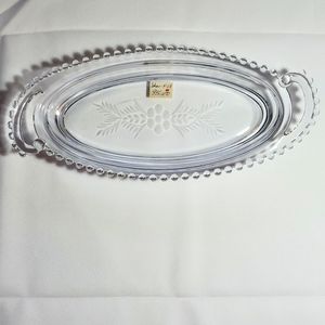 Glass 13.5 inch celery tray. Vintage Candlewick glass